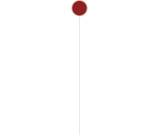 Red balloon on a white background with a stick attached to it